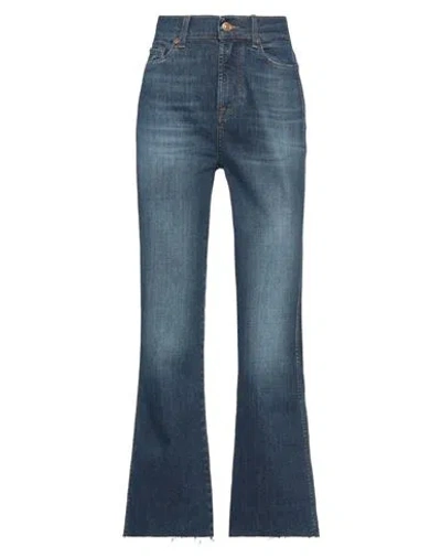 7 For All Mankind Woman Jeans Blue Size 25 Cotton, Elastane