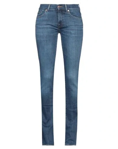 7 For All Mankind Woman Jeans Blue Size 25 Cotton, Elastane