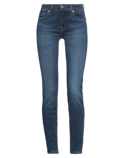 7 For All Mankind Straight-leg Blue Jeans