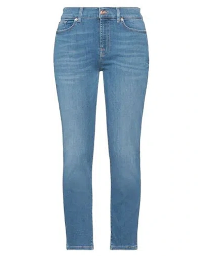 7 For All Mankind Woman Denim Pants Blue Size 26 Cotton, Elastomultiester, Elastane