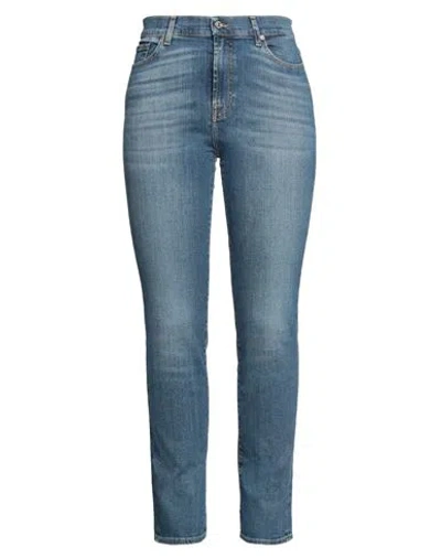 7 For All Mankind Woman Jeans Blue Size 25 Cotton, Polyurethane
