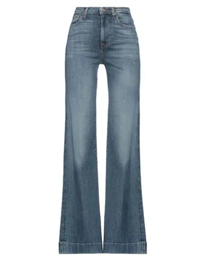 7 For All Mankind Woman Jeans Blue Size 26 Cotton, Elastane
