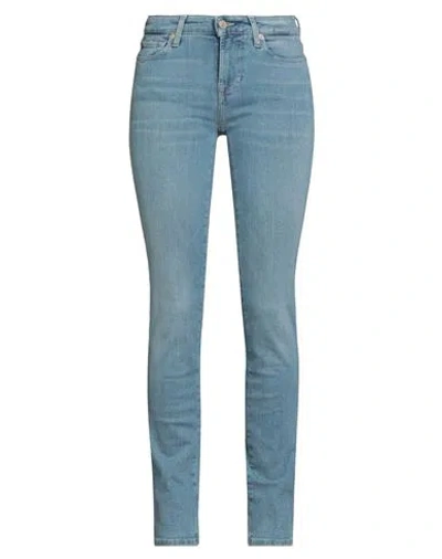 7 For All Mankind Woman Jeans Blue Size 26 Cotton, Elastane