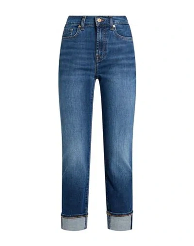 7 For All Mankind Woman Jeans Blue Size 26 Cotton, Elastane In Multi