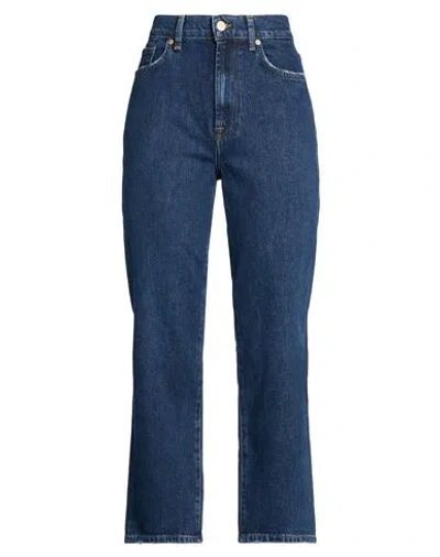 7 For All Mankind Woman Jeans Blue Size 27 Cotton, Elastane