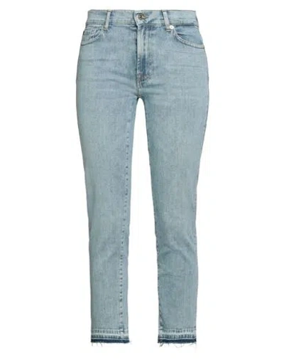 7 For All Mankind Woman Jeans Blue Size 27 Cotton, Elastomultiester, Elastane