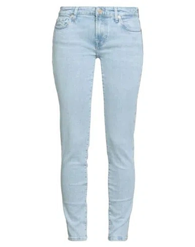 7 For All Mankind Woman Jeans Blue Size 28 Cotton, Elastane