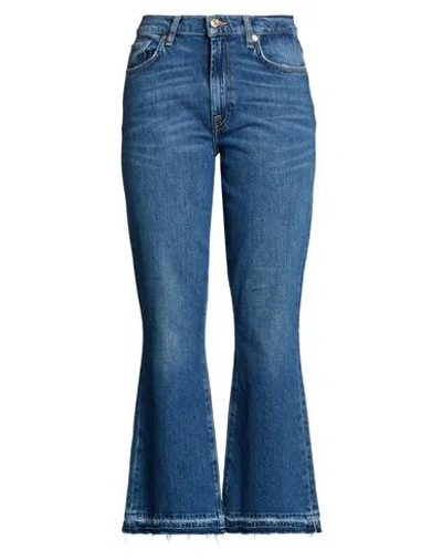 7 For All Mankind Woman Jeans Blue Size 28 Cotton, Elastane