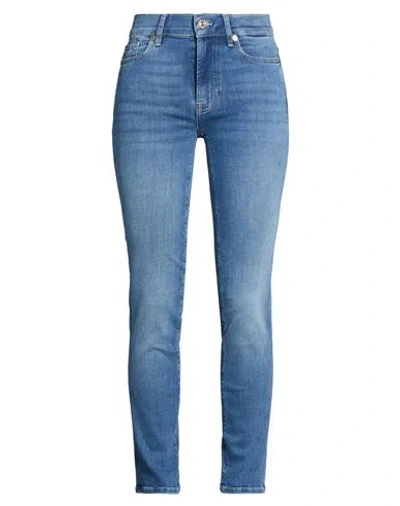 7 For All Mankind Woman Jeans Blue Size 28 Cotton, Lyocell, Polyester, Elastane