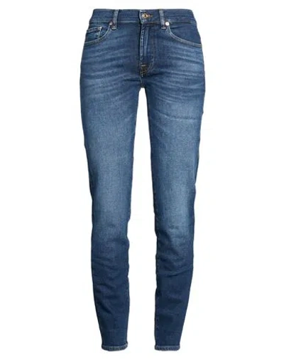 7 For All Mankind Woman Jeans Blue Size 28 Cotton, Modal, Elastomultiester, Elastane