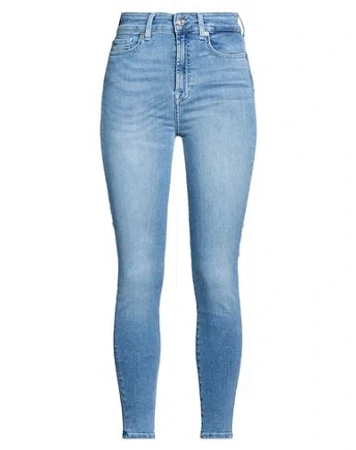 7 For All Mankind Woman Jeans Blue Size 28 Cotton, Polyester, Elastane