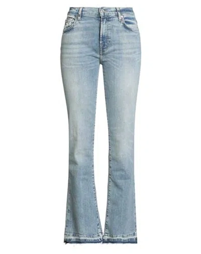 7 For All Mankind Woman Jeans Blue Size 29 Cotton, Elastomultiester, Elastane