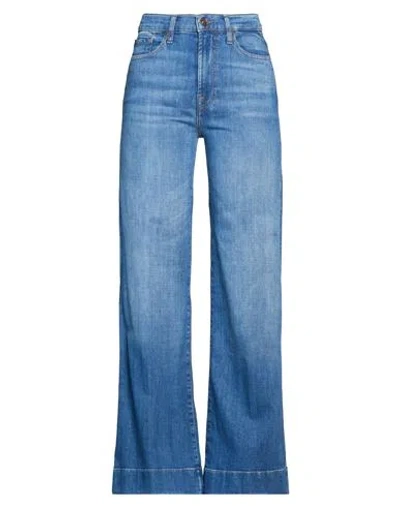 7 For All Mankind Woman Jeans Blue Size 29 Cotton, Elastomultiester, Elastane In Black
