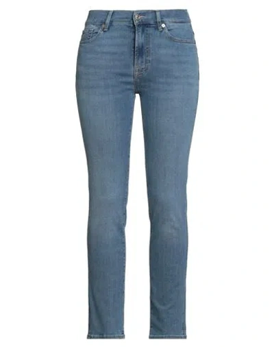 7 For All Mankind Woman Jeans Blue Size 29 Cotton, Lyocell, Polyester, Elastane