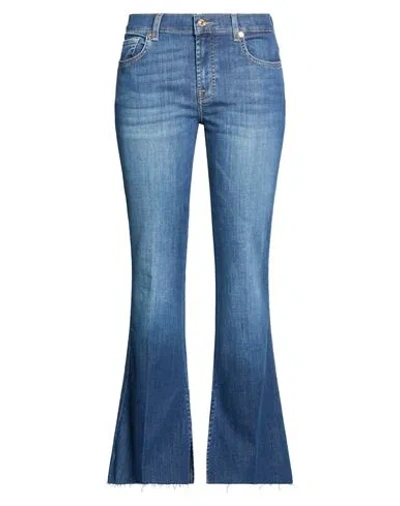 7 For All Mankind Woman Jeans Blue Size 29 Cotton, Polyester, Lyocell, Elastane