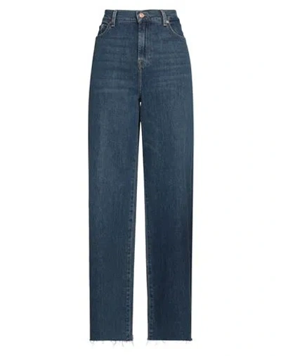 7 For All Mankind Woman Jeans Blue Size 30 Cotton, Elastane
