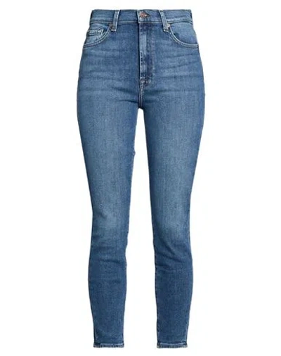 7 For All Mankind Woman Jeans Blue Size 30 Cotton, Elastane