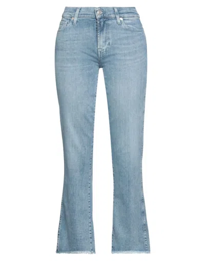 7 For All Mankind Woman Jeans Blue Size 30 Cotton, Elastane