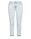 7 For All Mankind Stretch Denim Straight Crop Jeans In Blue