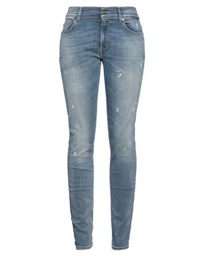 7 For All Mankind Woman Jeans Blue Size 30 Cotton, Lyocell, Elastic Fibres, Elastane