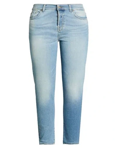 7 For All Mankind Woman Jeans Blue Size 30 Cotton, Modal, Elastomultiester, Elastane In Multi