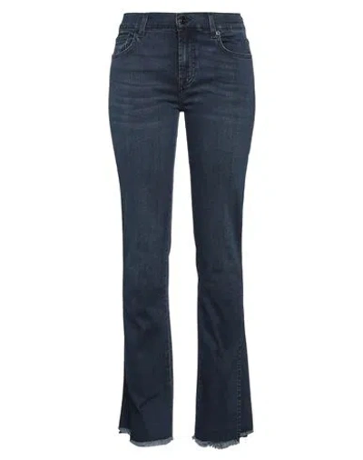 7 For All Mankind Woman Jeans Blue Size 30 Cotton, Modal, Polyester, Viscose, Elastane