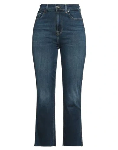 7 For All Mankind Woman Jeans Blue Size 30 Cotton, Polyester, Elastane