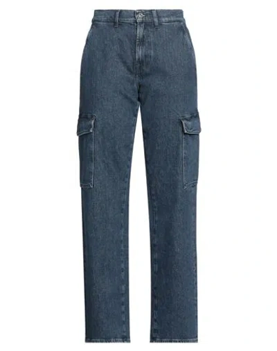 7 For All Mankind Woman Jeans Blue Size 31 Cotton, Elastane