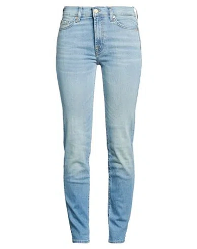 7 For All Mankind Woman Jeans Blue Size 31 Cotton, Elastane