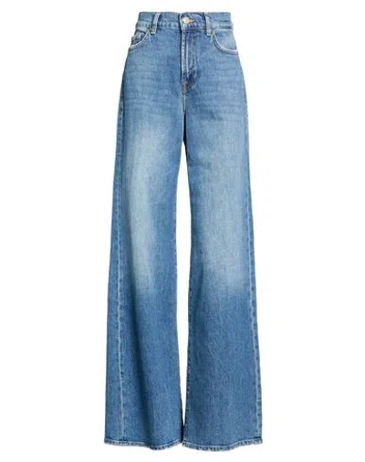 7 For All Mankind Woman Jeans Blue Size 31 Cotton, Elastane