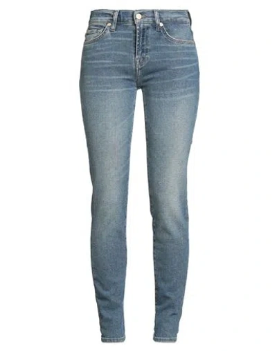 7 For All Mankind Woman Jeans Blue Size 31 Cotton, Modal, Elastomultiester, Elastane