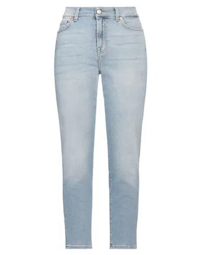 7 For All Mankind Woman Jeans Blue Size 31 Cotton, Modal, Elastomultiester, Elastane In White