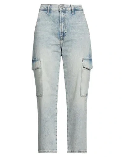 7 For All Mankind Woman Jeans Blue Size 32 Cotton, Elastane