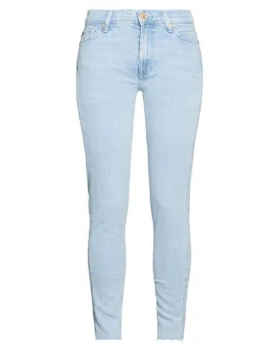 7 For All Mankind Woman Jeans Blue Size 32 Cotton, Elastane