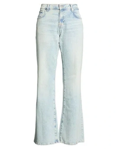 7 For All Mankind Woman Jeans Blue Size 32 Cotton, Elastane