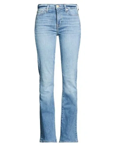 7 For All Mankind Woman Jeans Blue Size 32 Cotton, Elastomultiester, Elastane