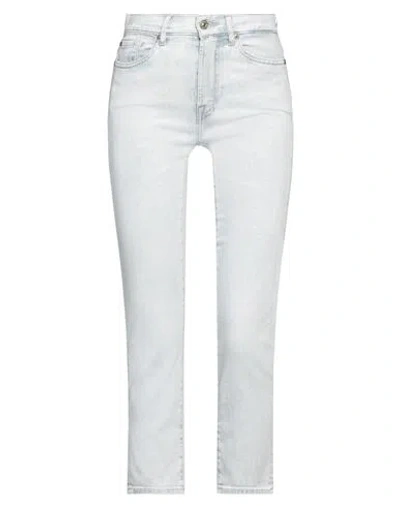 7 For All Mankind Woman Jeans Blue Size 32 Cotton, Elastomultiester, Elastane