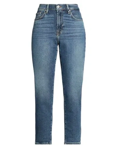 7 For All Mankind Woman Jeans Blue Size 32 Cotton, Modal, Elastomultiester, Elastane