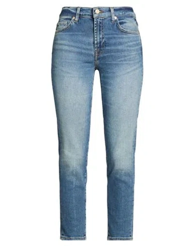 7 For All Mankind Woman Jeans Blue Size 32 Cotton, Modal, Elastomultiester, Elastane