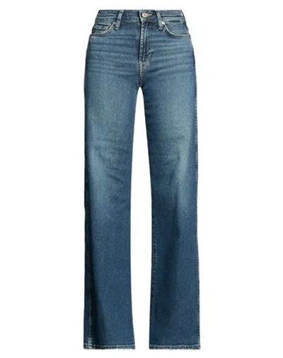7 For All Mankind Woman Jeans Blue Size 32 Cotton, Modal, Elastomultiester, Elastane