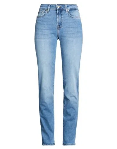 7 For All Mankind Woman Jeans Blue Size 32 Cotton, Polyester, Elastane