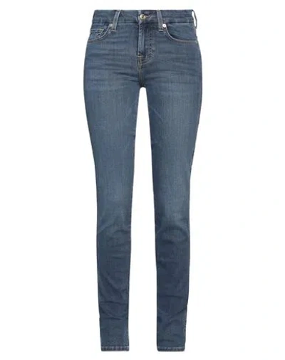 7 For All Mankind Woman Jeans Blue Size 32 Cotton, Polyester, Lyocell, Elastane
