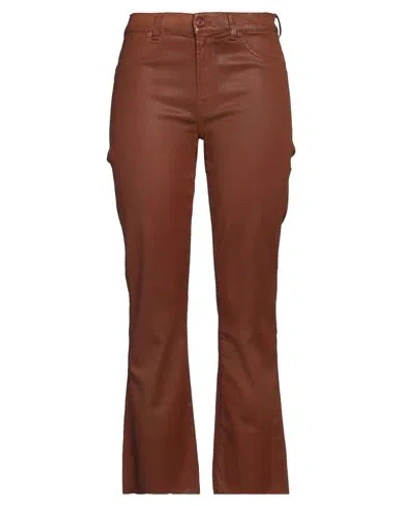 7 For All Mankind Woman Jeans Brown Size 31 Cotton, Polyester, Elastane