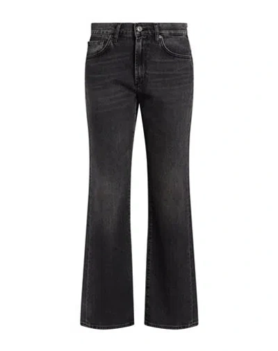 7 For All Mankind Woman Jeans Charcoal Size 27 Cotton, Elastane In Gray