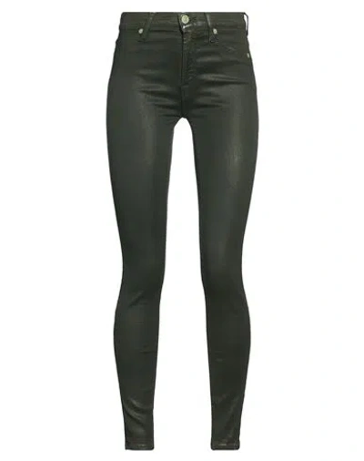 7 For All Mankind Woman Jeans Dark Green Size 25 Cotton, Polyester, Elastane