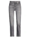 7 For All Mankind Woman Jeans Grey Size 26 Cotton, Elastomultiester, Elastane In Gray