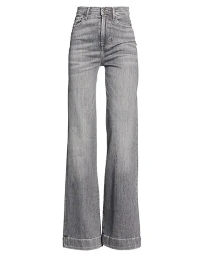 7 For All Mankind Woman Jeans Grey Size 29 Cotton, Elastomultiester, Elastane In Gray