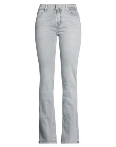 7 For All Mankind Woman Jeans Grey Size 31 Cotton, Elastane In Gray