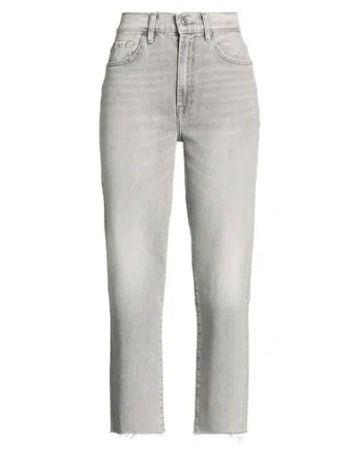 7 For All Mankind Woman Jeans Grey Size 31 Cotton, Elastane In Gray