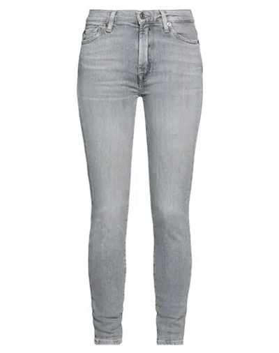 7 For All Mankind Woman Jeans Grey Size 32 Cotton, Elastane In Gray